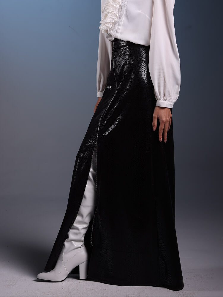 Faux Leather Maxi Skirt