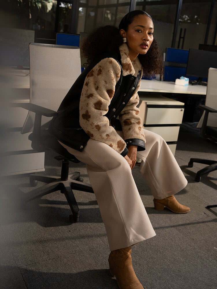 Faux Fur & Leather-Jacket