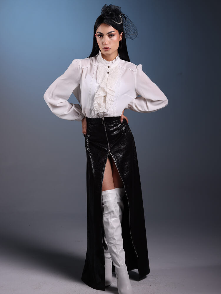 Faux Leather Maxi Skirt