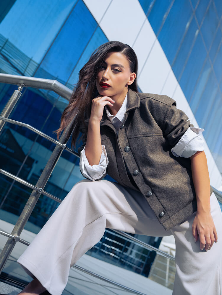 Convertible Wool Utility Jacket