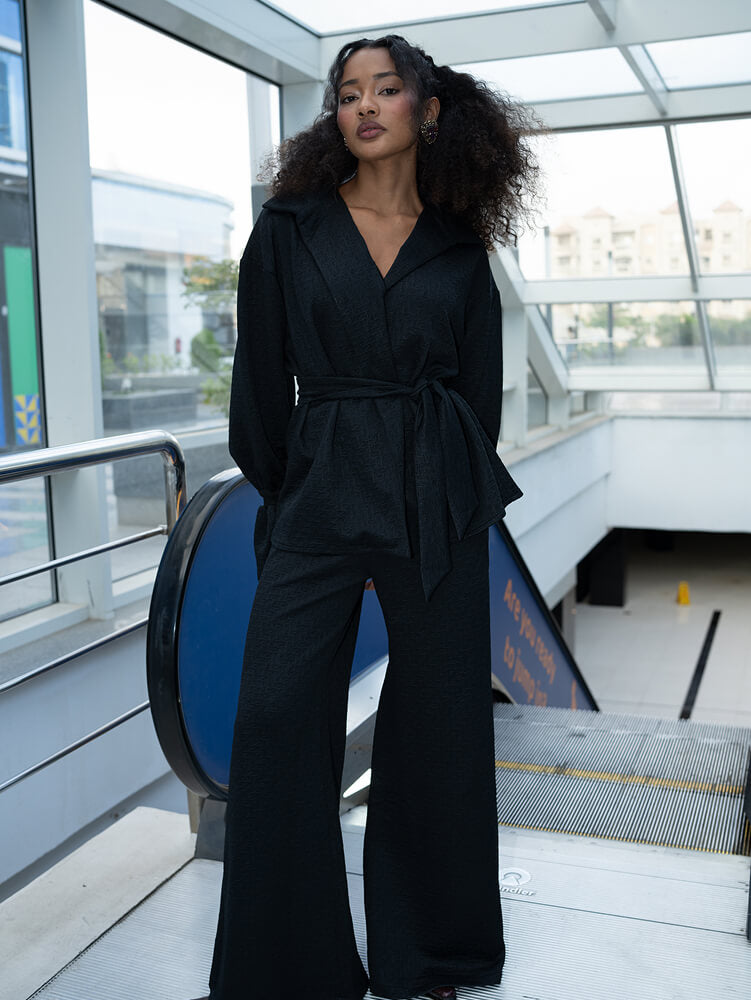 Textured Belted Shirt