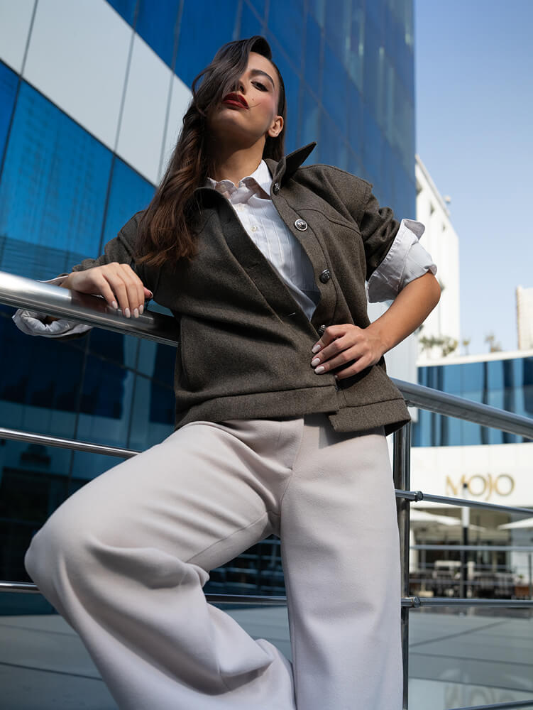 Convertible Wool Utility Jacket