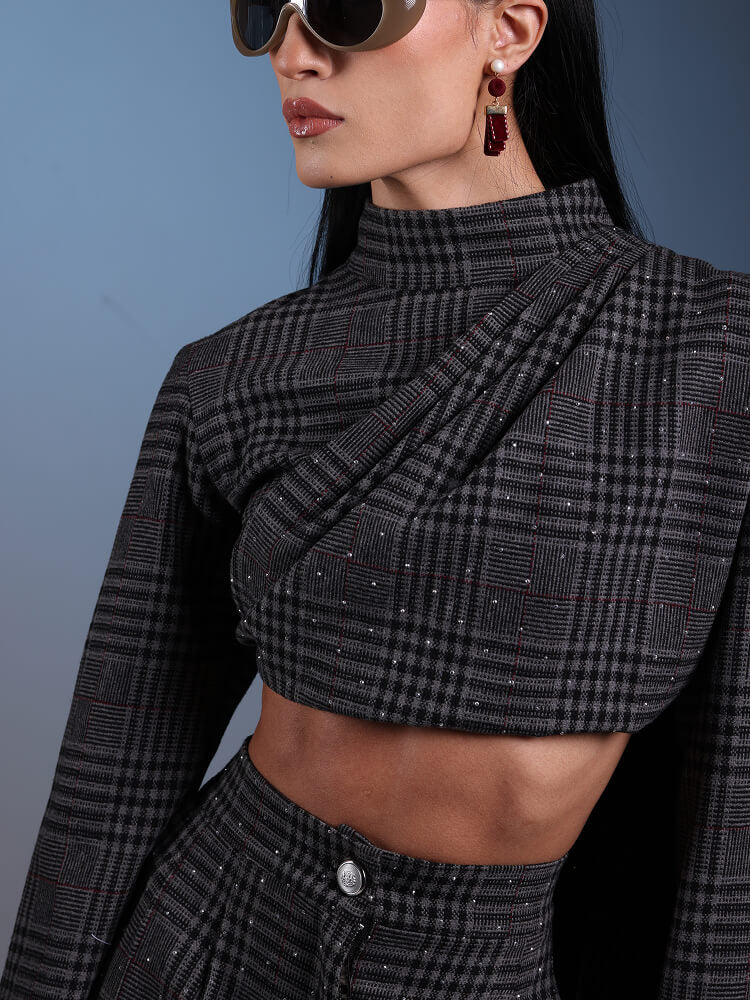 Charcoal Glen Plaid Cap