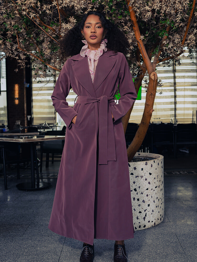 Long Belted Trench Coat