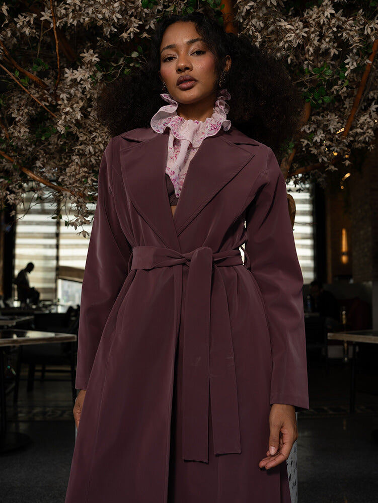 Long Belted Trench Coat
