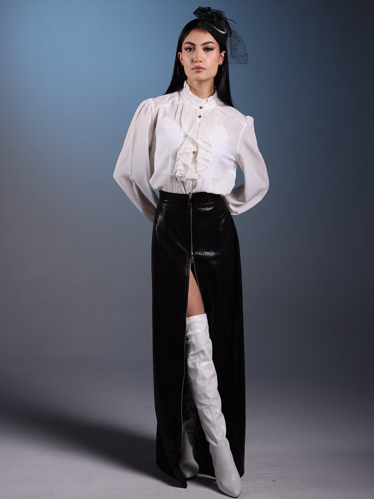 Faux Leather Maxi Skirt