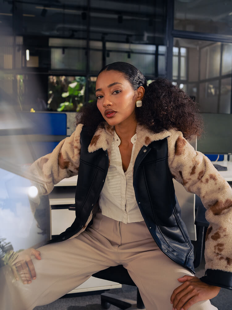 Faux Fur & Leather-Jacket