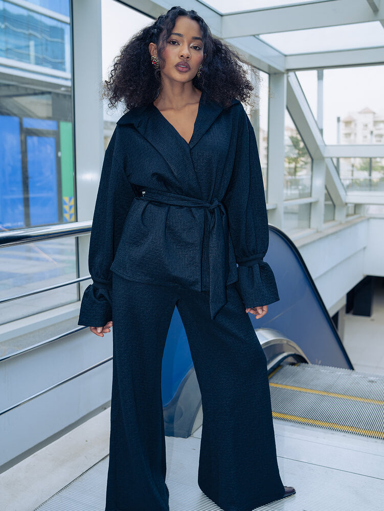 Textured Belted Shirt